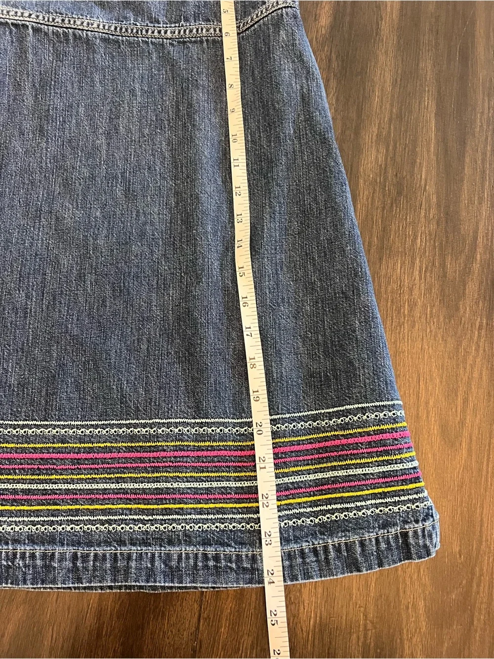 GAP Girls' Denim Strappy Dress with Embroidered Hem